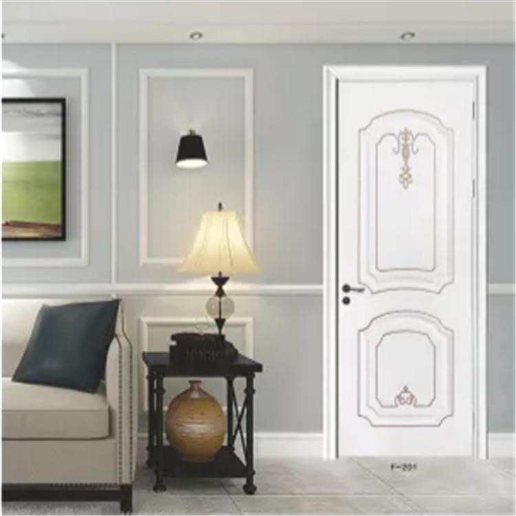 阔尊厂家经典现代实木门整套房间门防水防潮多层实木夹板门时尚室内木门 耐用