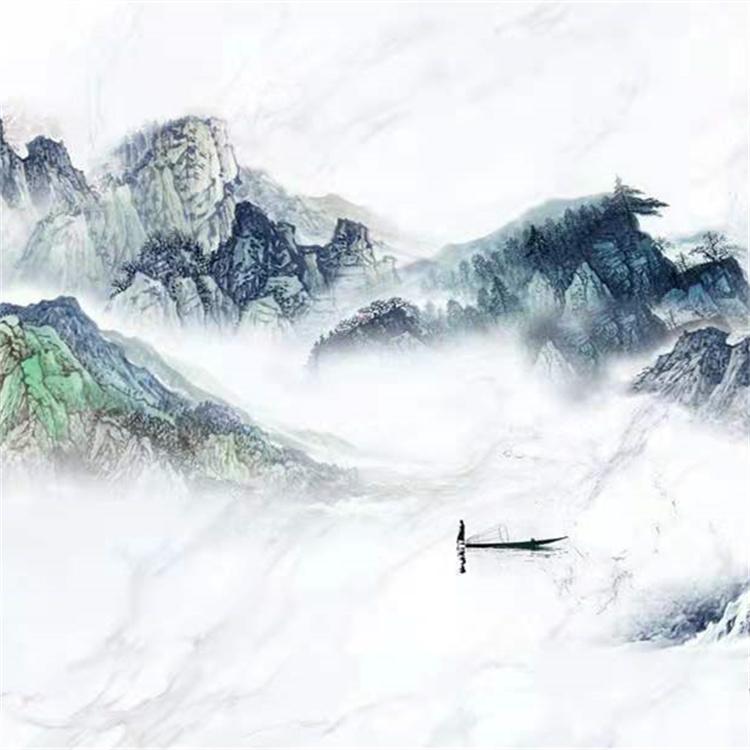 新中式岩板背景墙 