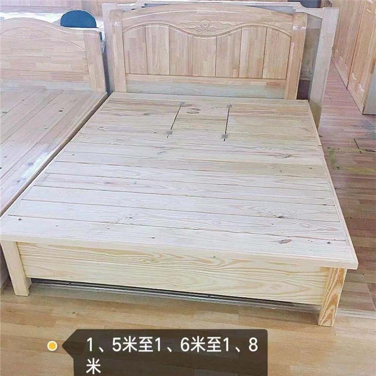 原木色实木床 现代北欧实木床 现代简约实木家具