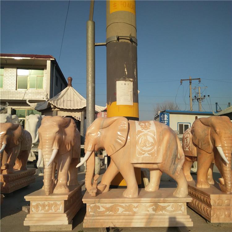 销售各种动物石雕 欧式晚霞红石狮子一对