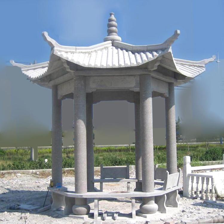 防腐木花岗岩凉亭 花岗岩双层凉亭 厂家定做