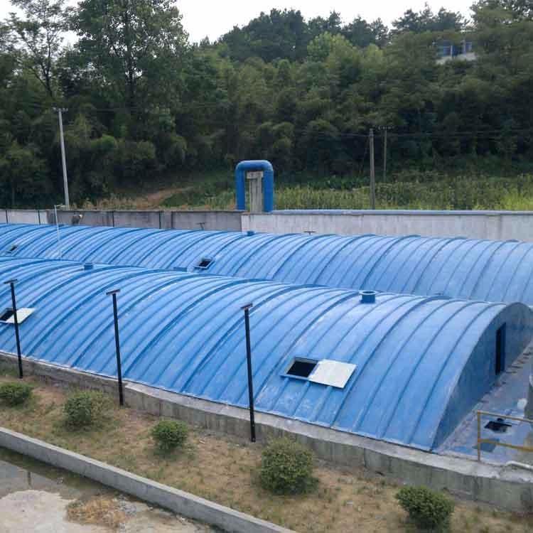 厂家直供污水池玻璃钢防腐防臭集气防雨罩密封盖板玻璃钢拱形盖板