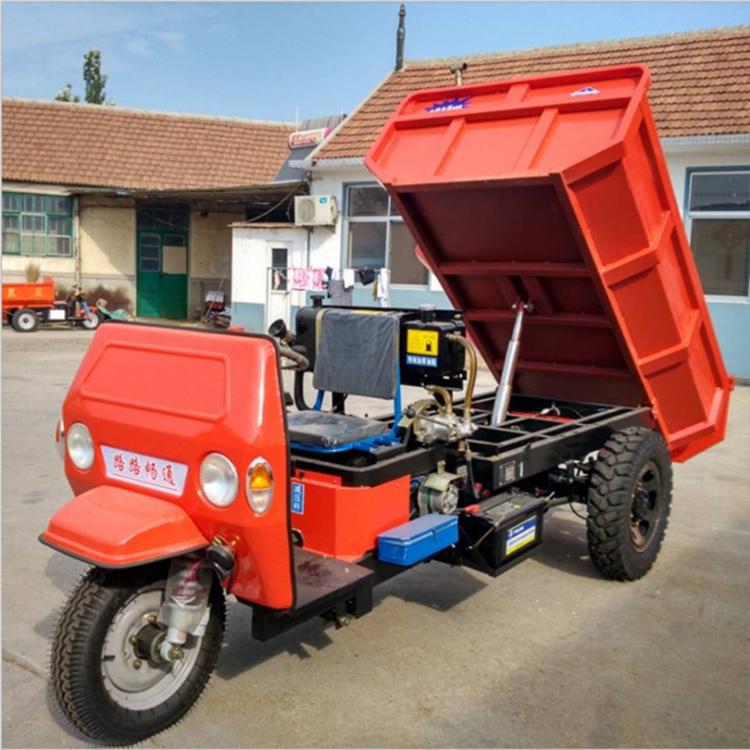 工地农用柴油自卸工程三轮车 电动自卸翻斗小型工地用电动三轮车