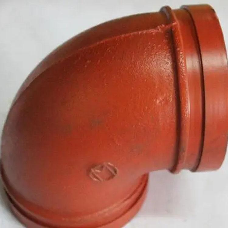 卡箍式抱箍接头 沟槽管件 114消防沟槽弯头  伟东管道厂家 