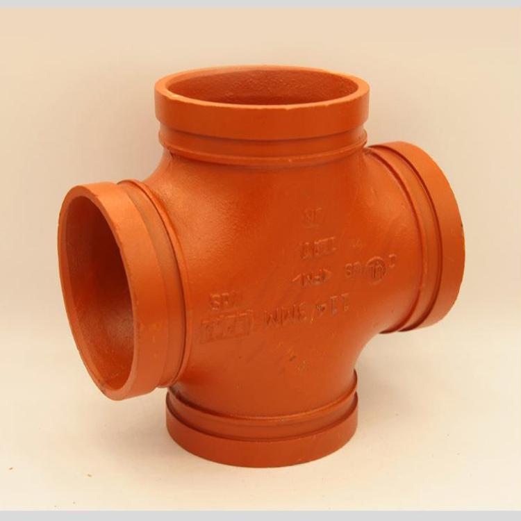 消防管沟槽式四通DN80 100 150 200  伟东管道厂家 