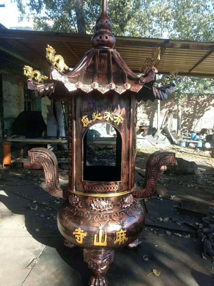 文禄寺庙铜香炉定做铜雕香炉加工