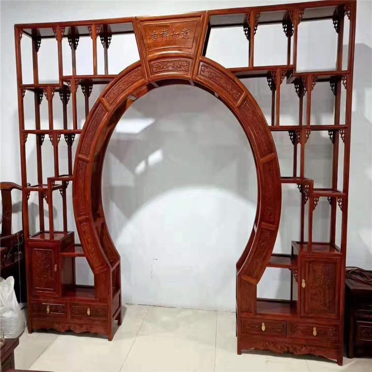 厂家定制老榆木屏风实木雕花隔断屏风