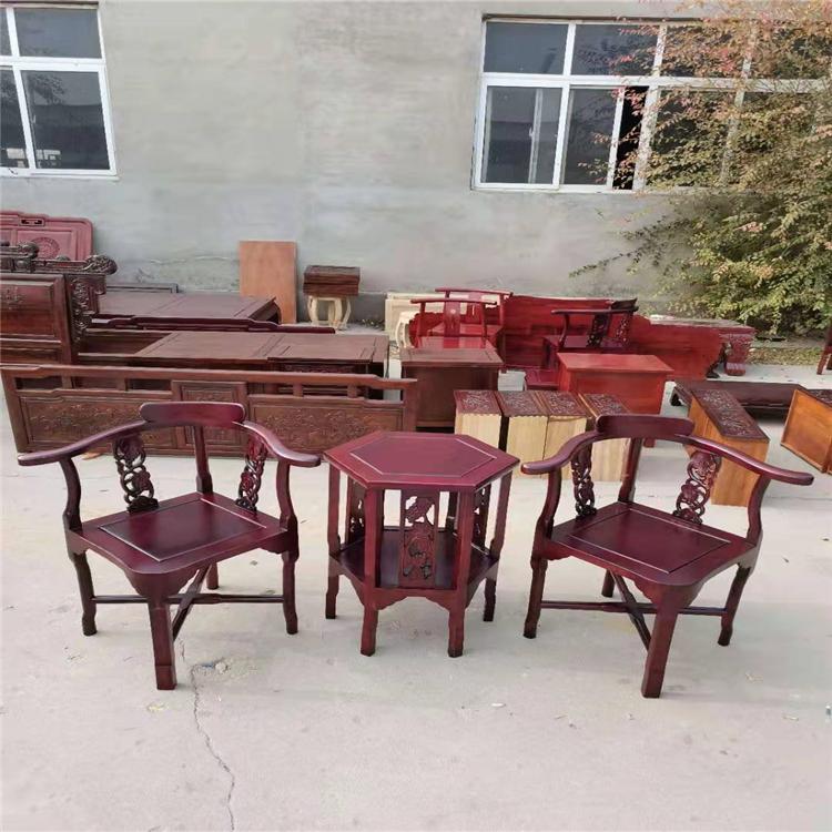 北方老榆木角椅新中式三件套茶桌椅厂家