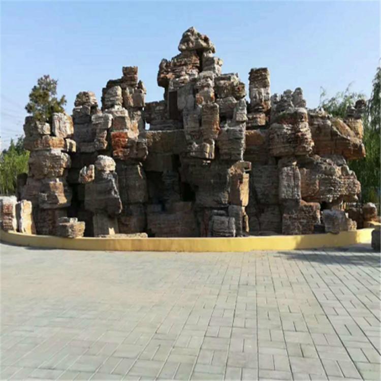 秀山秀水园林 庭院塑山 灵璧千层石假山 轩海