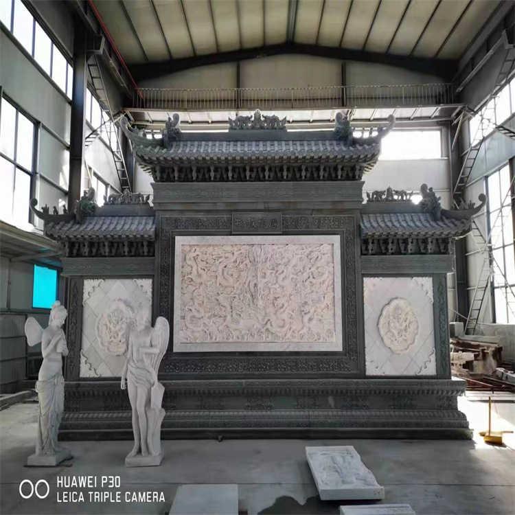 大理石浮雕墙  石雕影墙背景墙 石雕壁画 新业雕塑