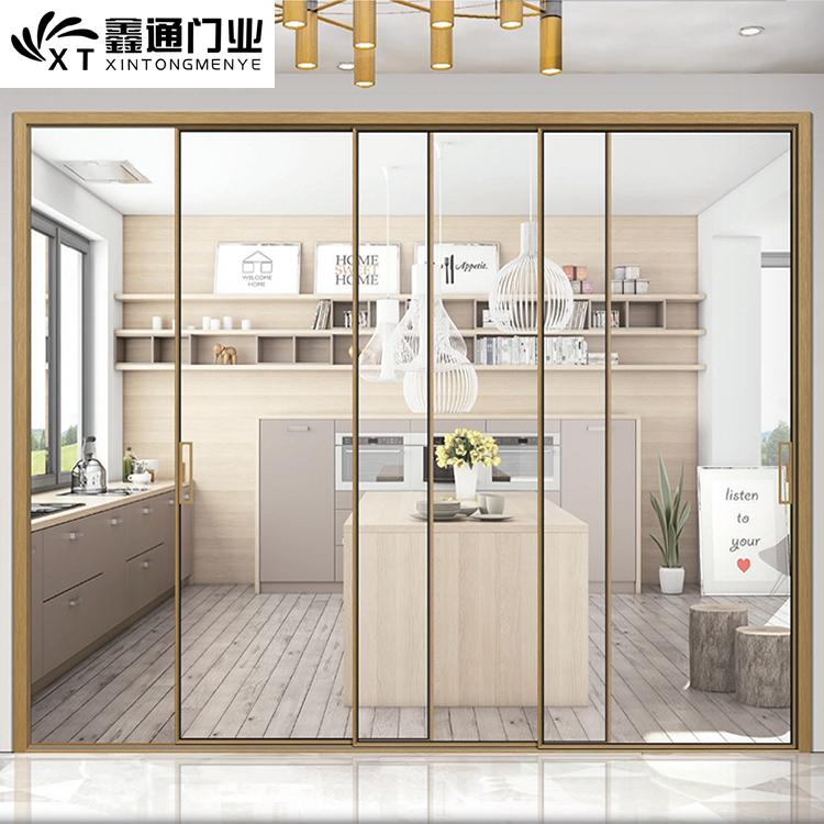 鑫通门业钛镁合金极窄边框门威法金工业风玻璃门