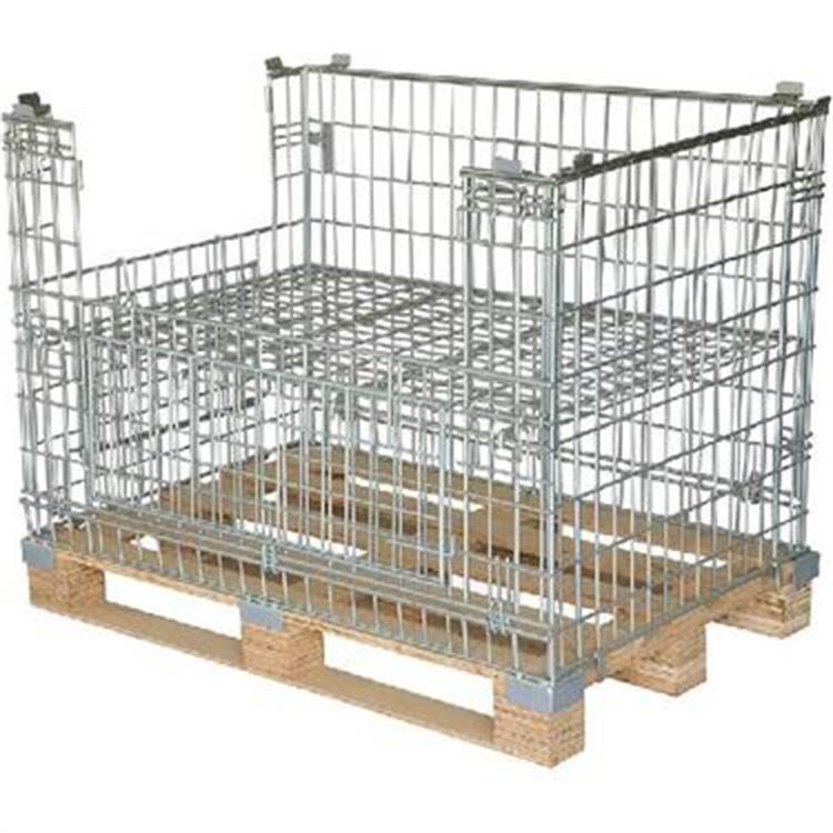 折叠式金属周转箱堆垛箱铁板仓储笼可折叠可堆垛可