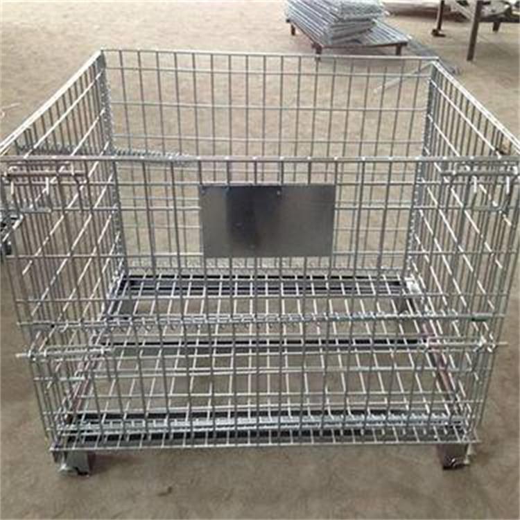 生产钢制料箱 金属周转箱 折叠网格式钢制料箱 