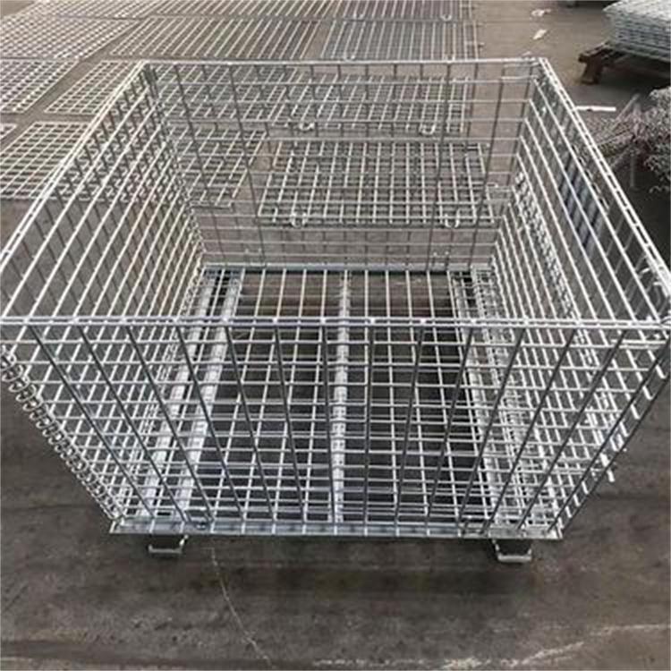 仓储笼金属周转箱 折叠式仓储笼定制 板式料箱 