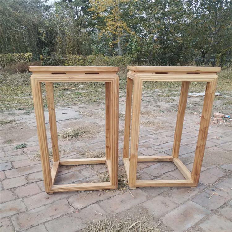 原木色免漆开光花架