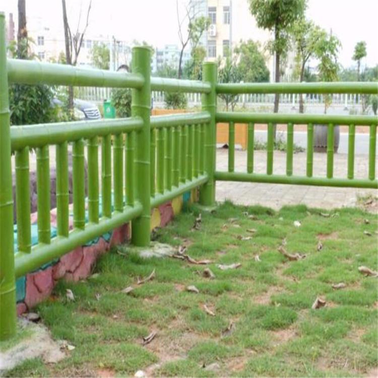 供应市政园林景观仿竹篱笆围栏园艺花草护栏景区锌钢草坪仿竹护栏