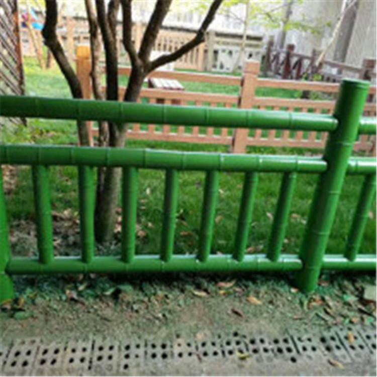 不锈钢仿竹护栏公园绿化草坪围栏仿真竹节篱笆护栏景观栅栏可定制