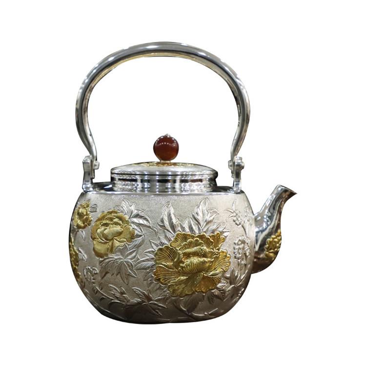 纯手工银壶999 烧水煮茶银壶 云南大师银壶 高端礼品 