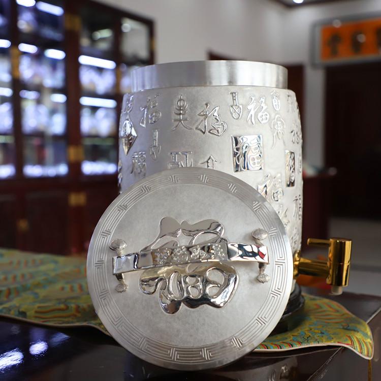 烧水壶蒸煮茶器套装 百福银缸 纯银银缸厂家 