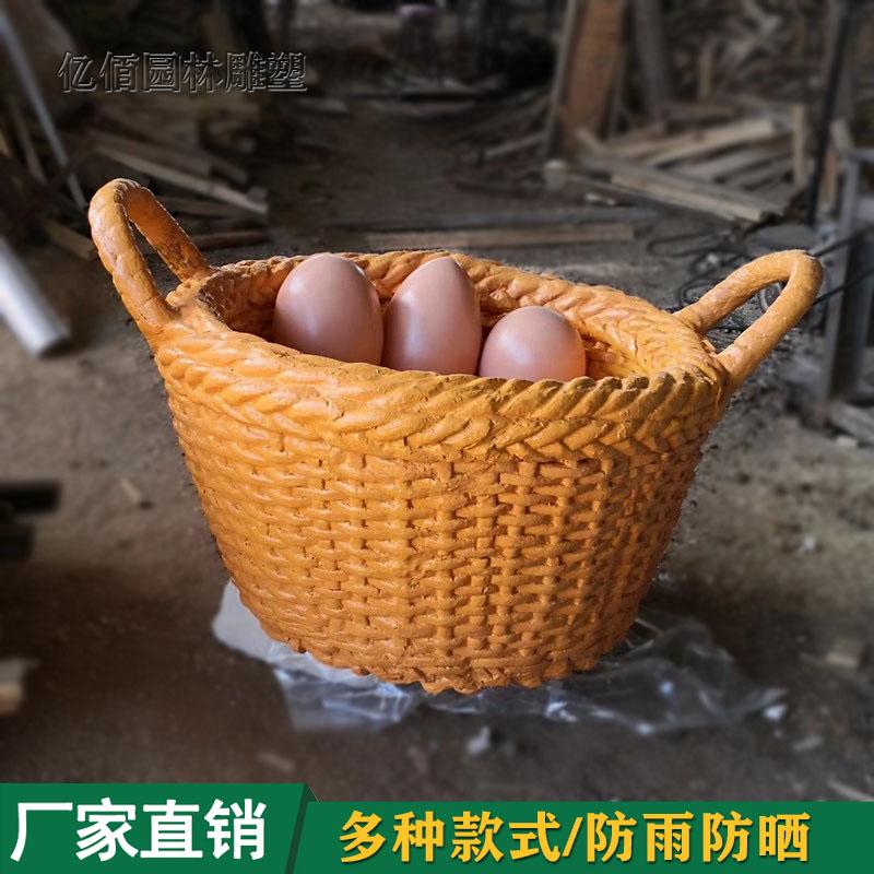 玻璃钢仿真鸡蛋雕塑