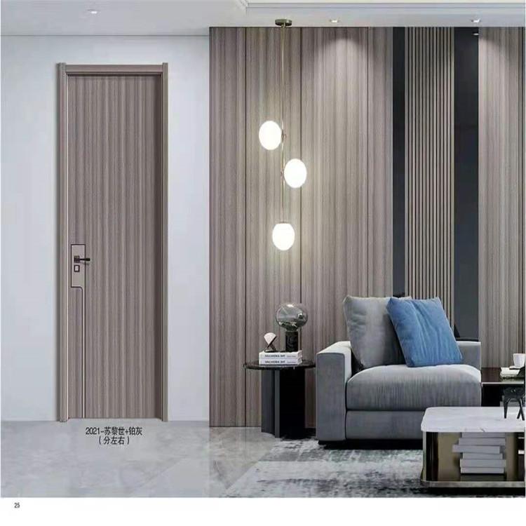 厂家直销红胡桃木原木门 卧室实木套装门 简约烤漆红橡木门