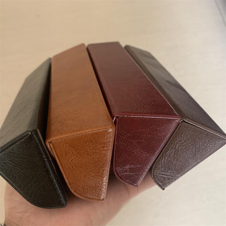 新款个性简约复古PU皮质太阳眼镜盒男女款时尚风手工太阳镜盒定制