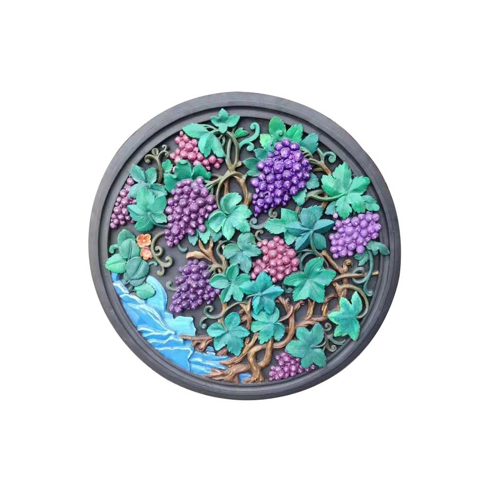 手绘砖雕 彩色砖雕 手绘浮雕 手绘仿古砖雕 图案齐全