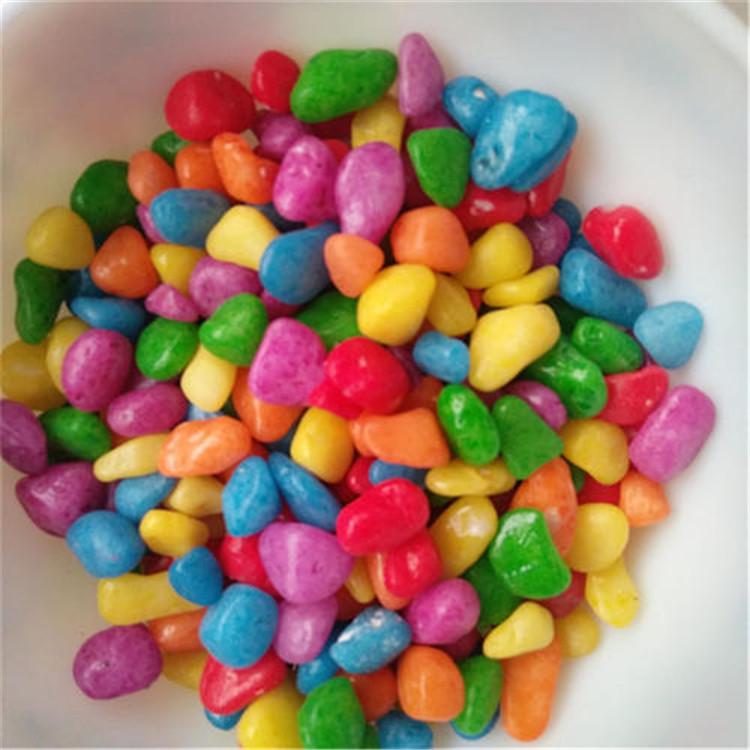 花盆铺面小石子 鱼缸造景用白色碎石 水磨石彩色石子 型号齐全 现货