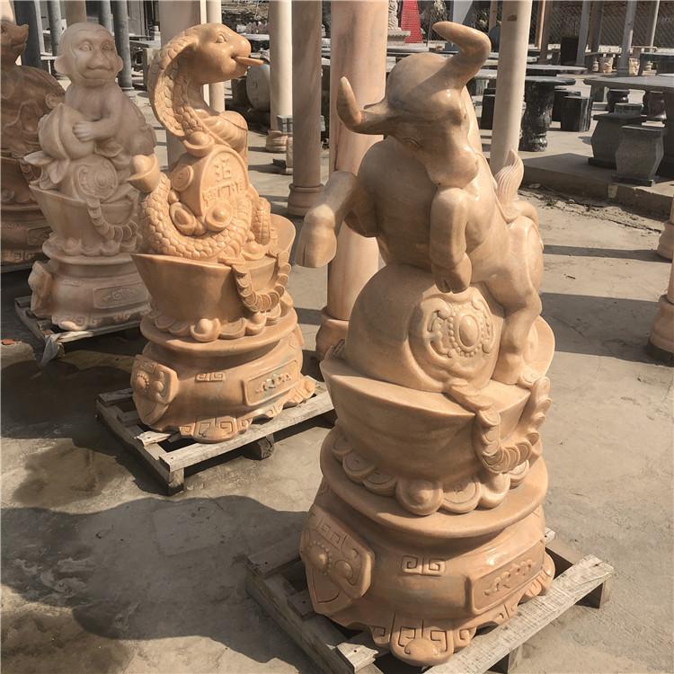 石雕十八罗汉像 石雕麒麟 人物浮雕 动物浮雕