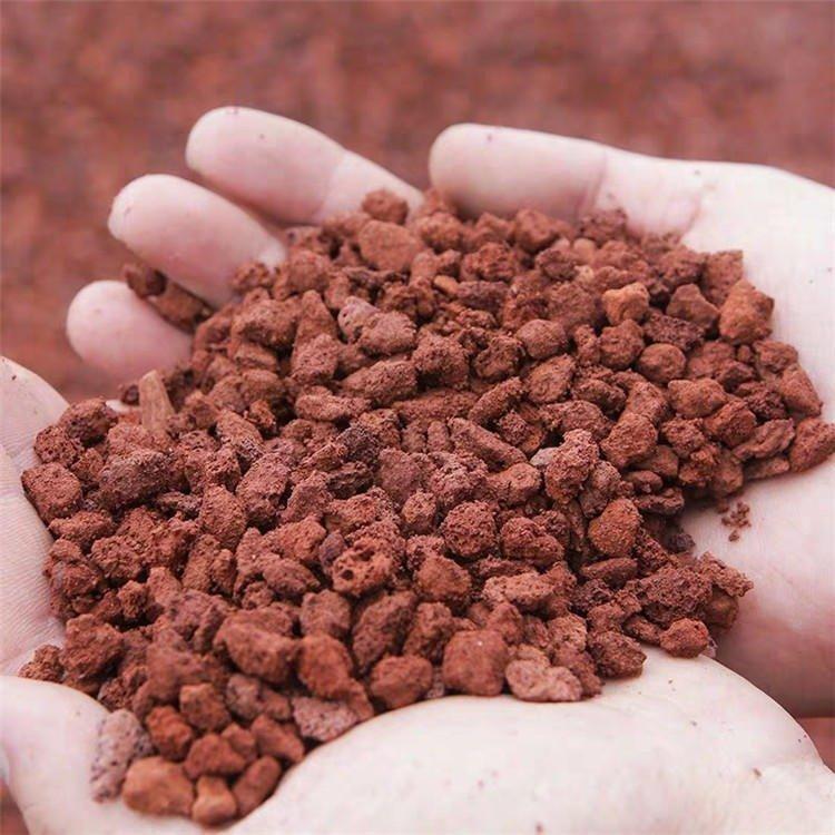 厂家直供 红色火山石颗粒 无土栽培多肉植物培育用火山石颗粒