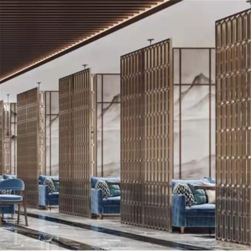 中式简约铝雕屏风 激光切割镂空屏风 铝艺雕刻屏风