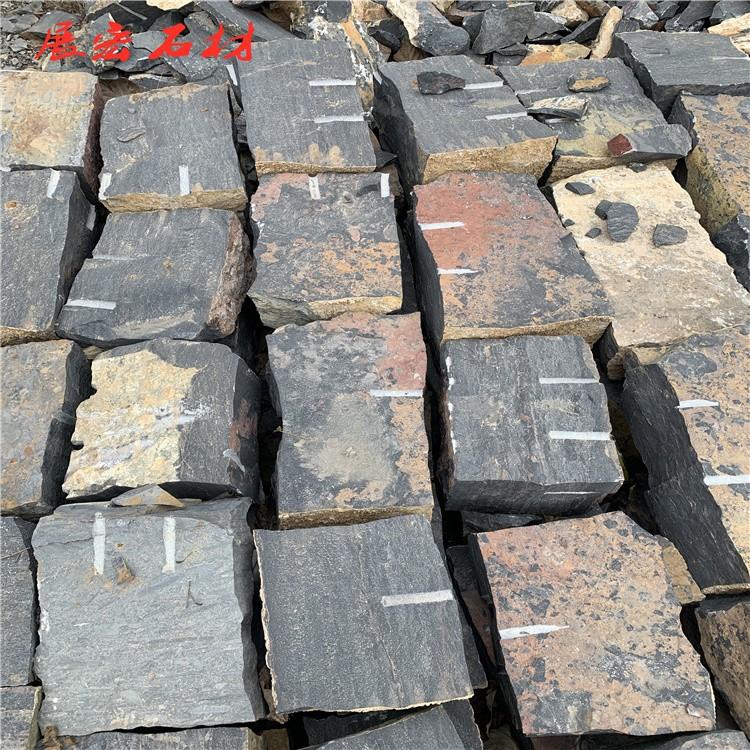 青石块石垒墙石 毛石挡墙石