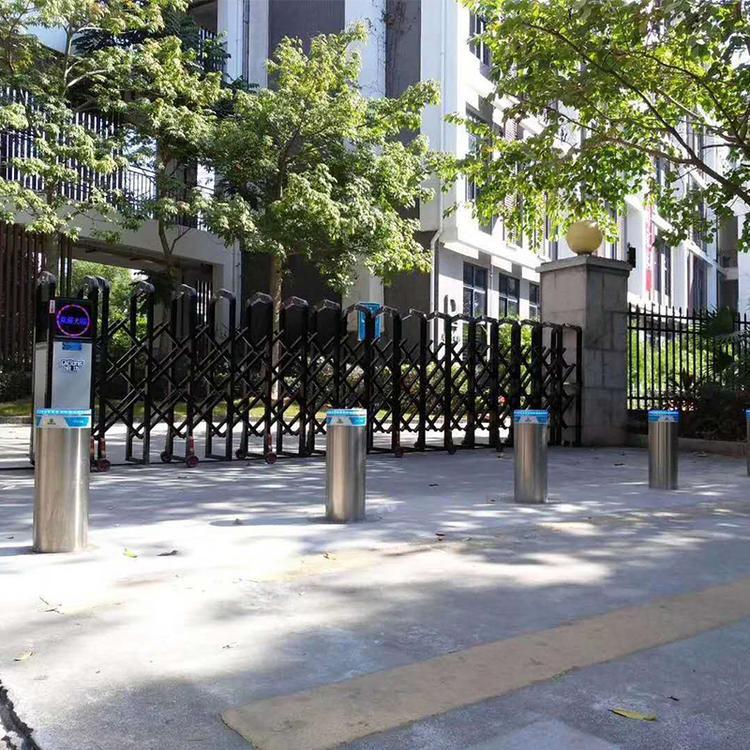 阜阳全自动液压升降柱厂家报价 智铭 小区学校工厂伸缩门厂家报价