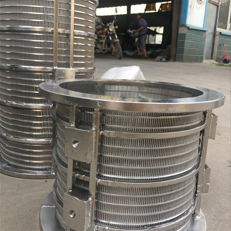 圆柱形过滤网筒 固液分离机楔形筛网 