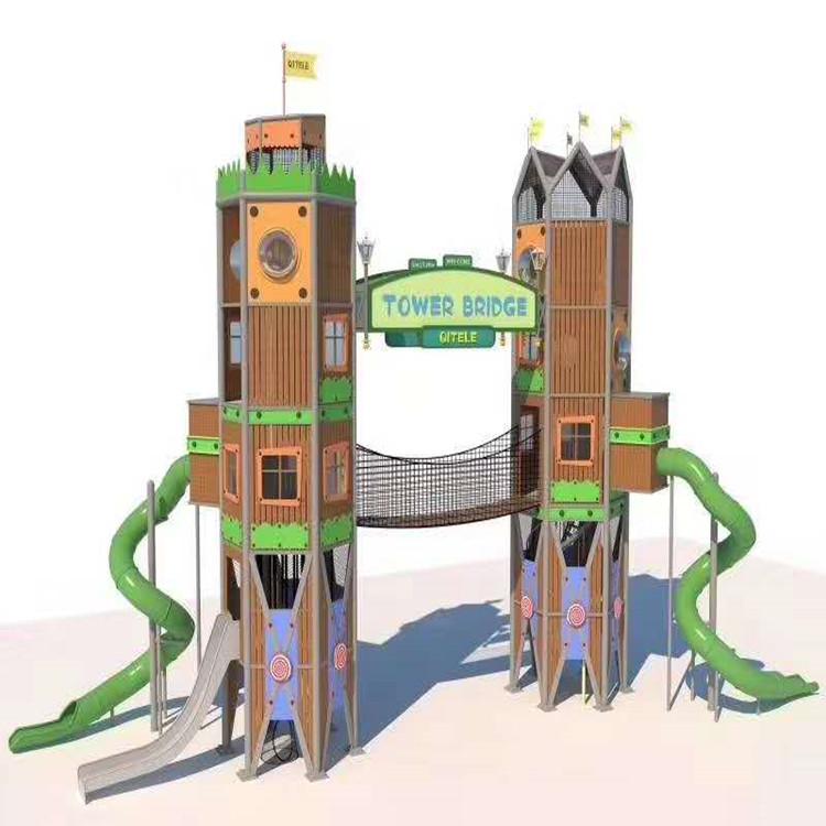 大型户外非标儿童游乐场商场攀爬室外景区乐园设施不锈钢滑梯定制外贸加工出口